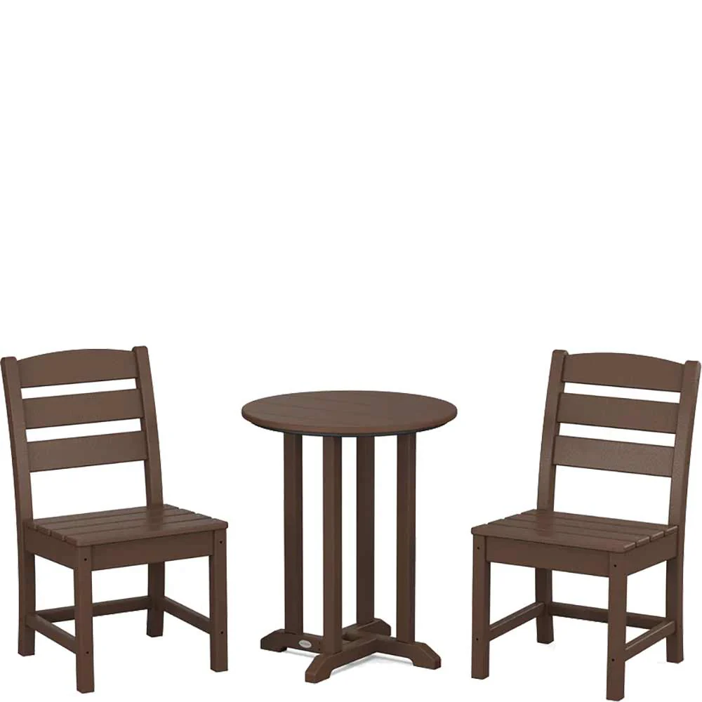 POLYWOOD® Lakeside Side Chair 3-Piece Round Bistro Dining Set - PWS1302-1 - Image 2