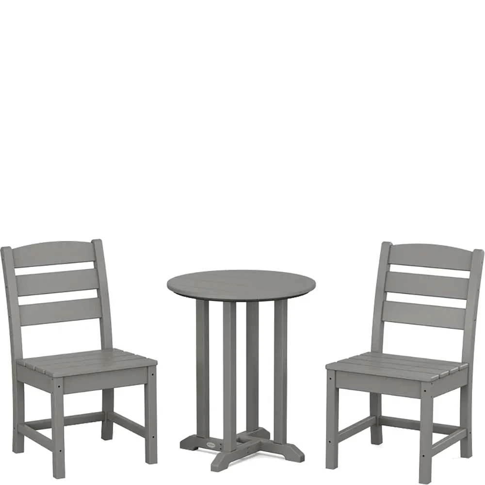 POLYWOOD® Lakeside Side Chair 3-Piece Round Bistro Dining Set - PWS1302-1 - Image 3