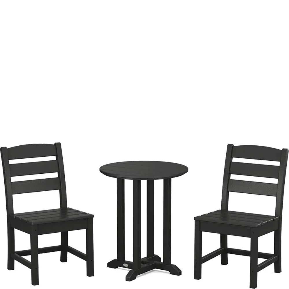 POLYWOOD® Lakeside Side Chair 3-Piece Round Bistro Dining Set - PWS1302-1 - Image 4