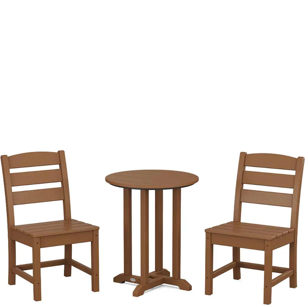 POLYWOOD® Lakeside Side Chair 3-Piece Round Bistro Dining Set - PWS1302-1 - Image 5