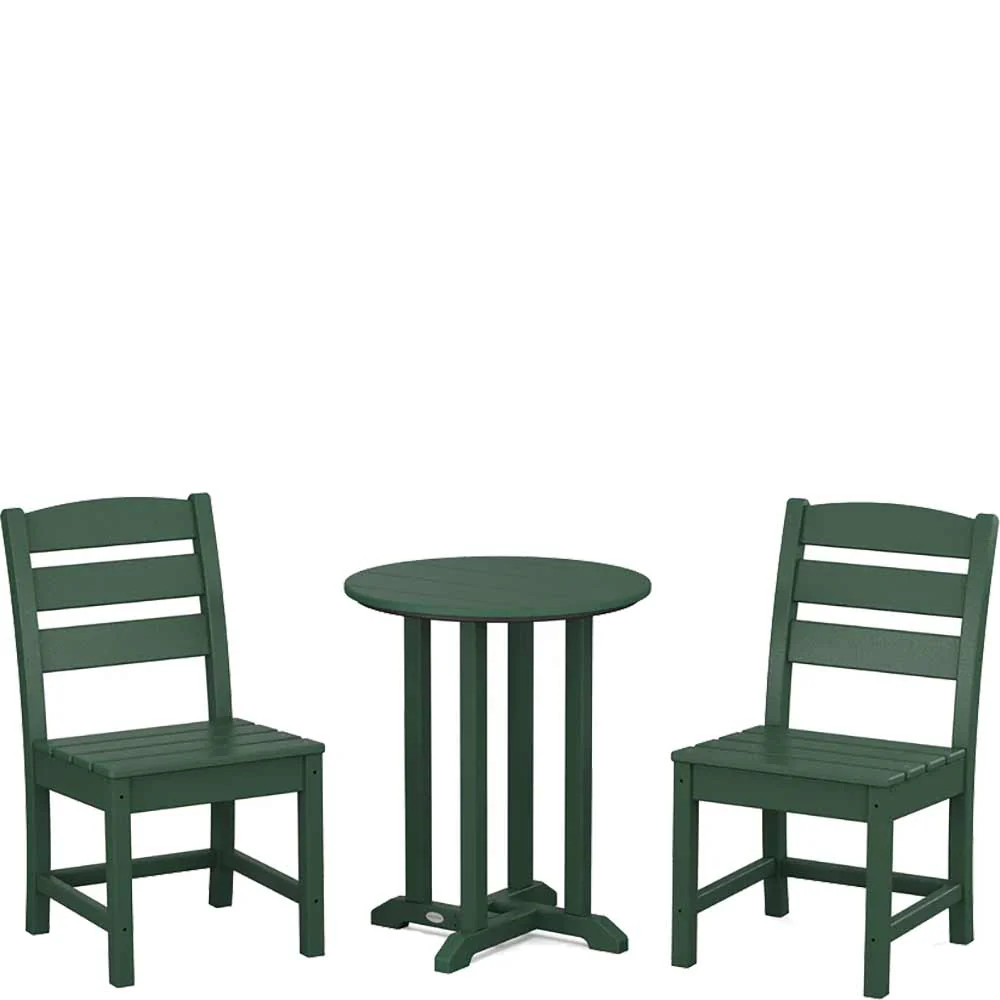 POLYWOOD® Lakeside Side Chair 3-Piece Round Bistro Dining Set - PWS1302-1 - Image 6