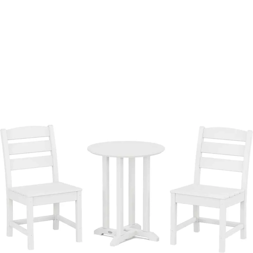 POLYWOOD® Lakeside Side Chair 3-Piece Round Bistro Dining Set - PWS1302-1 - Image 7