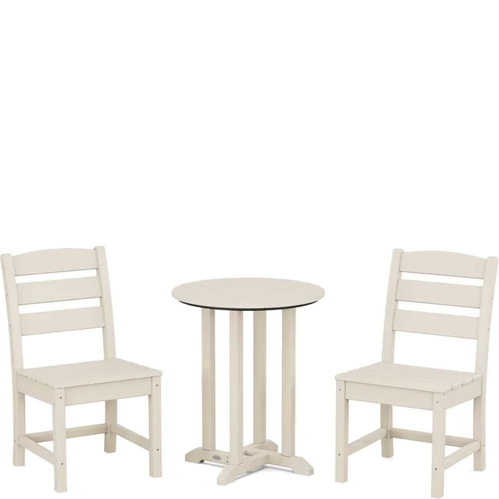 POLYWOOD® Lakeside Side Chair 3-Piece Round Bistro Dining Set - PWS1302-1 - Image 8
