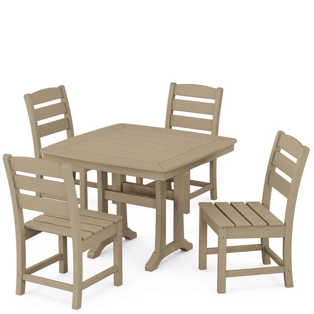 POLYWOOD® Lakeside Side Chair 5-Piece Dining Set with Trestle Legs - PWS974-1 - Image 10
