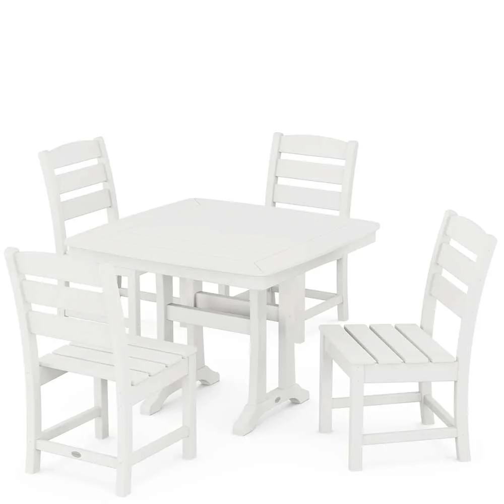 POLYWOOD® Lakeside Side Chair 5-Piece Dining Set with Trestle Legs - PWS974-1 - Image 11