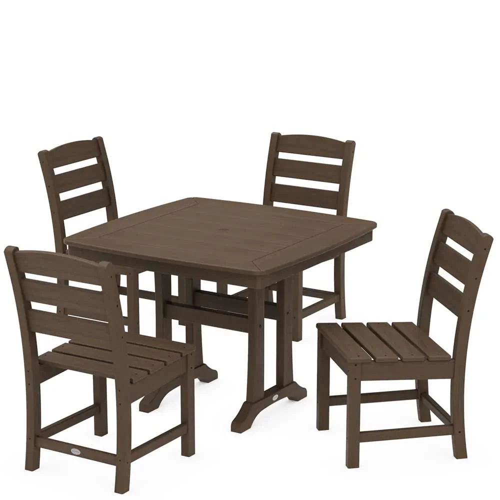 POLYWOOD® Lakeside Side Chair 5-Piece Dining Set with Trestle Legs - PWS974-1 - Image 12