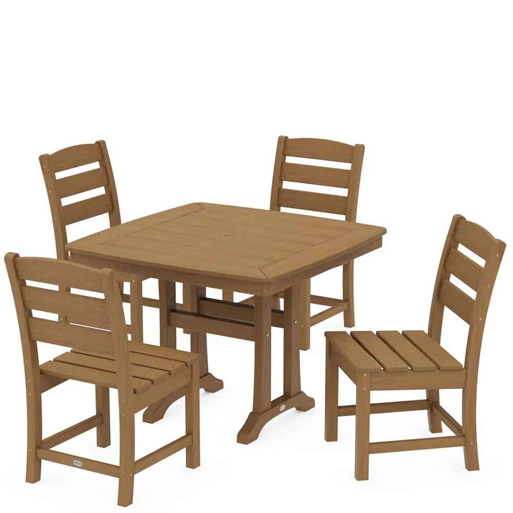 POLYWOOD® Lakeside Side Chair 5-Piece Dining Set with Trestle Legs - PWS974-1 - Image 13