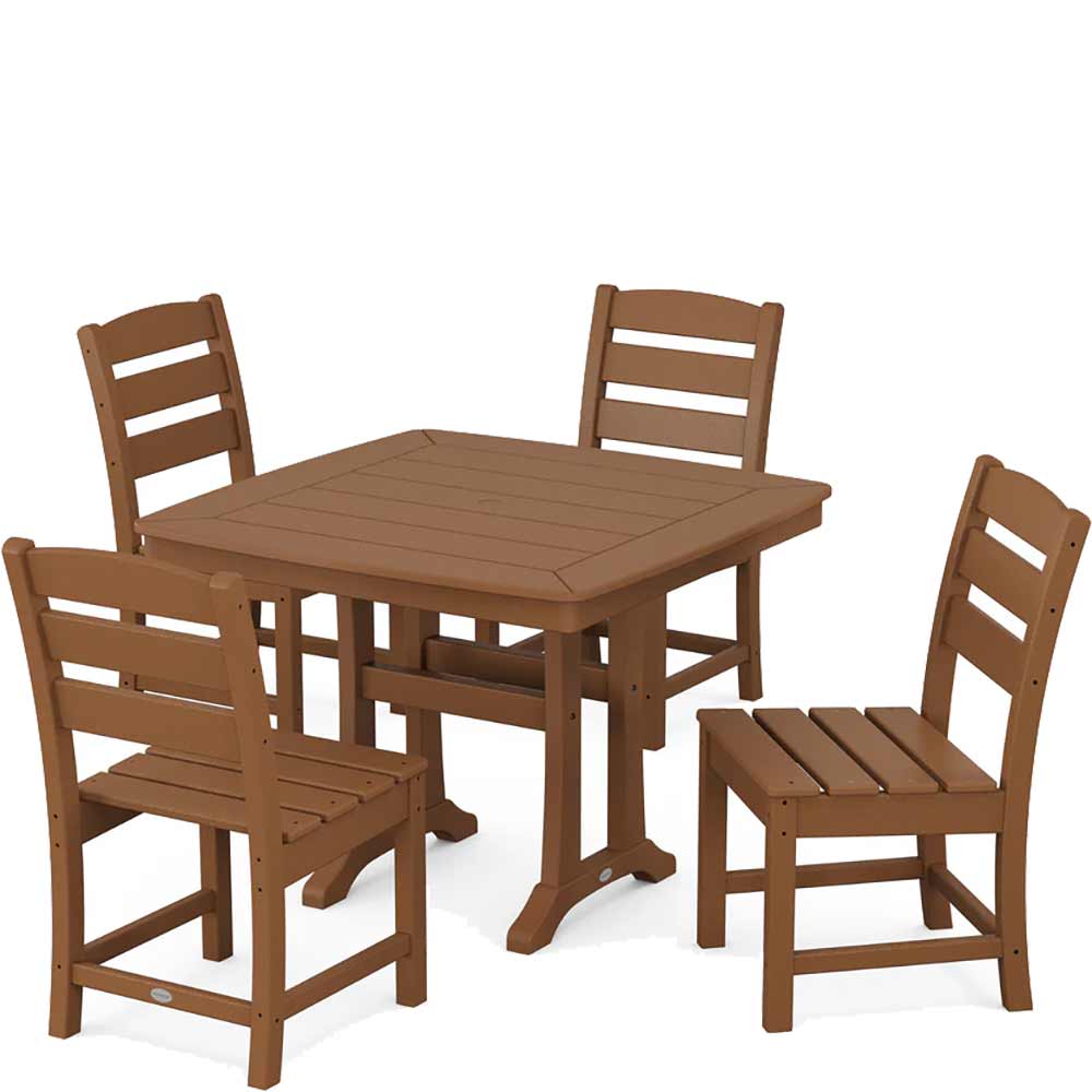 POLYWOOD® Lakeside Side Chair 5-Piece Dining Set with Trestle Legs - PWS974-1 - Image 5