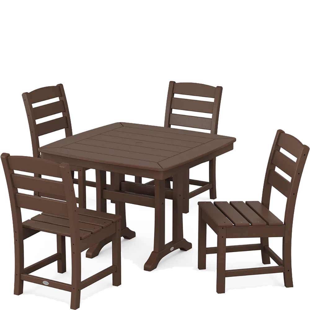 POLYWOOD® Lakeside Side Chair 5-Piece Dining Set with Trestle Legs - PWS974-1 - Image 6