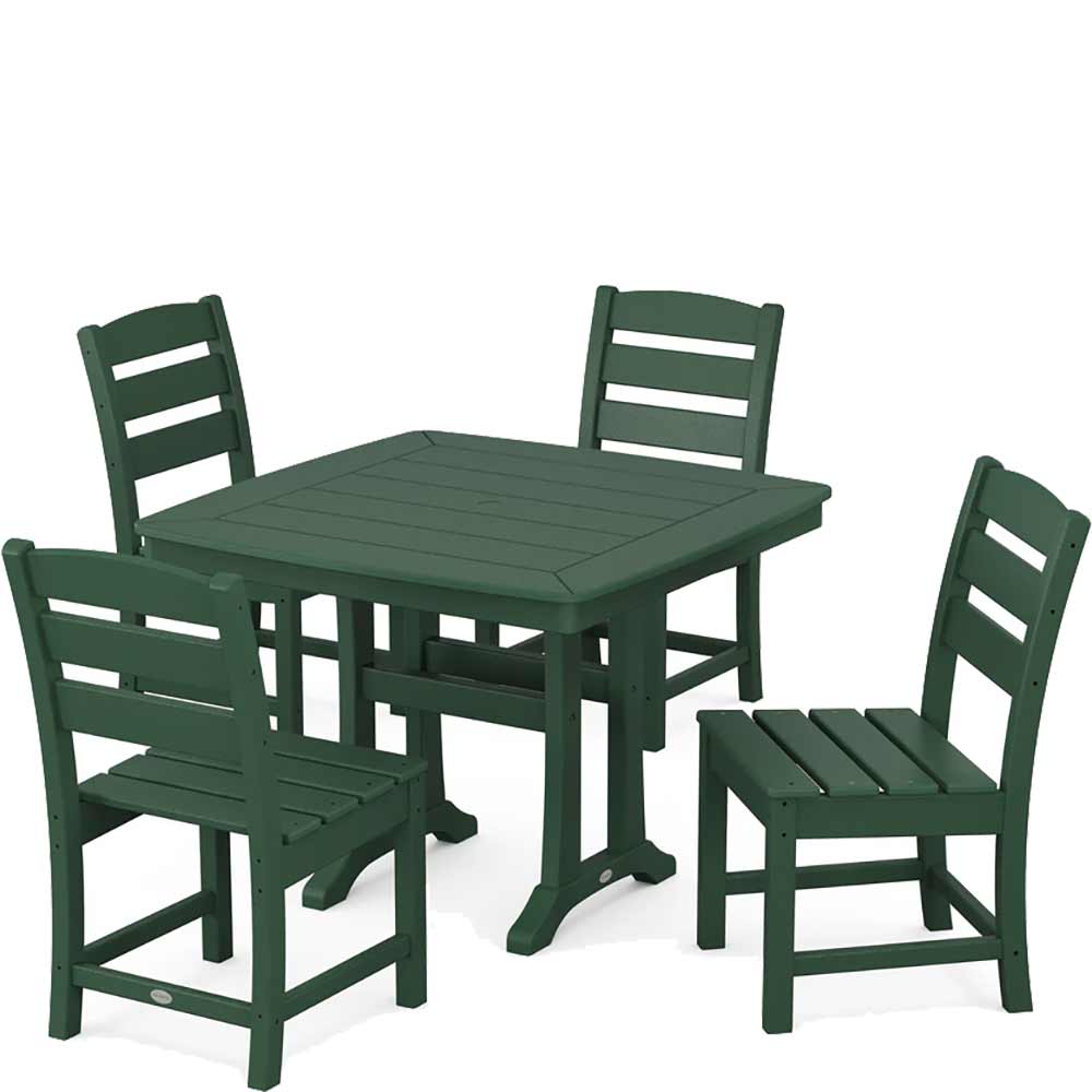 POLYWOOD® Lakeside Side Chair 5-Piece Dining Set with Trestle Legs - PWS974-1 - Image 7