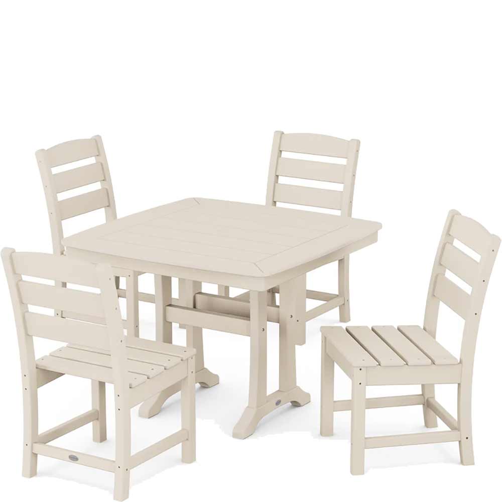 POLYWOOD® Lakeside Side Chair 5-Piece Dining Set with Trestle Legs - PWS974-1 - Image 8