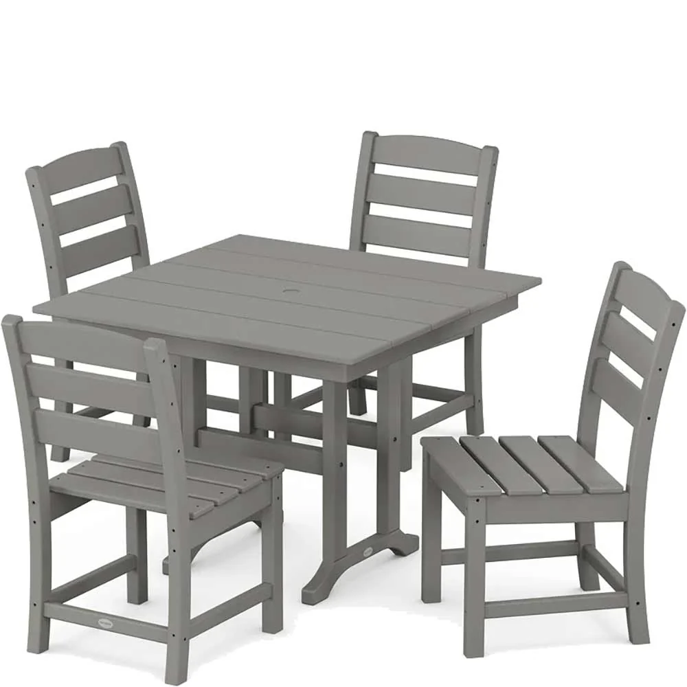 POLYWOOD® Lakeside Side Chair 5-Piece Farmhouse Dining Set - PWS1149-1 - Image 2