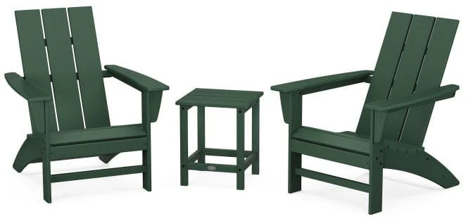 POLYWOOD® Modern 3-Piece Adirondack Set with Long Island 18" Side Table - PWS699-1 - Image 5