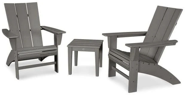 POLYWOOD® Modern 3-Piece Curveback Adirondack Set - PWS420-1 - Image 3