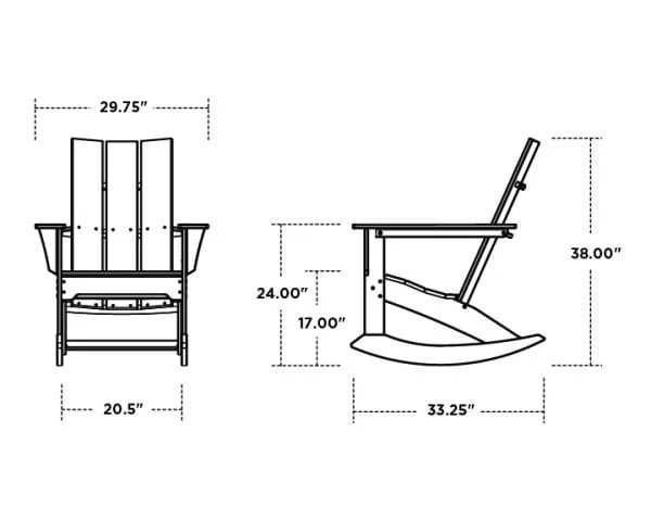 POLYWOOD® Modern Adirondack Rocker - MNR10 - Image 4