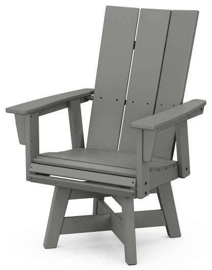 POLYWOOD® Modern Curveback Adirondack Swivel Dining Chair - ADDSV620 - Image 2