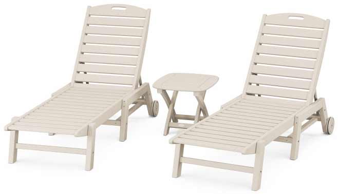 POLYWOOD® Nautical 3-Piece Chaise With Wheels Set - PWS157-1 - Image 8