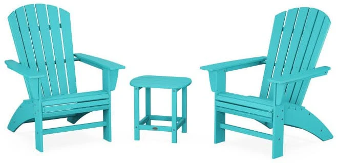 POLYWOOD® Nautical 3-Piece Curveback Adirondack Set - PWS419-1 - Image 9