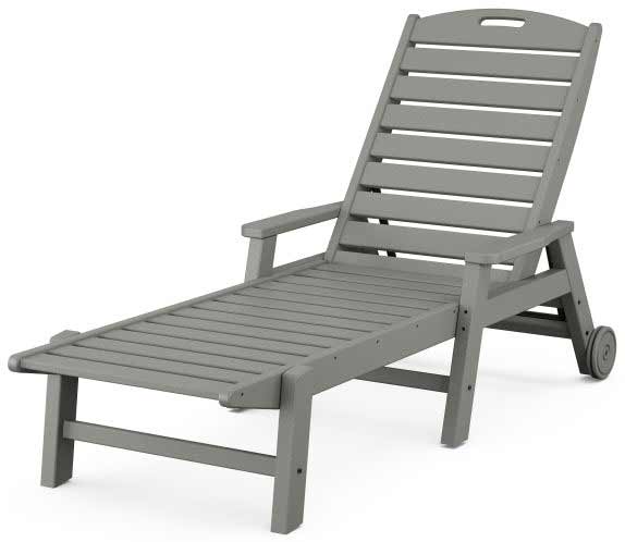 POLYWOOD® Nautical Chaise with Arms & Wheels - NCW2280 - Image 3