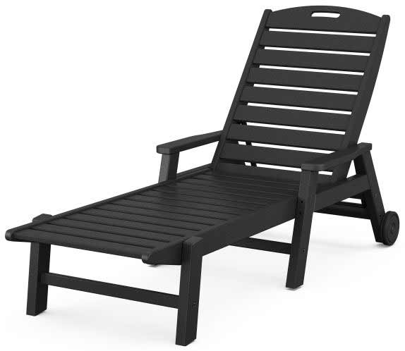 POLYWOOD® Nautical Chaise with Arms & Wheels - NCW2280 - Image 4