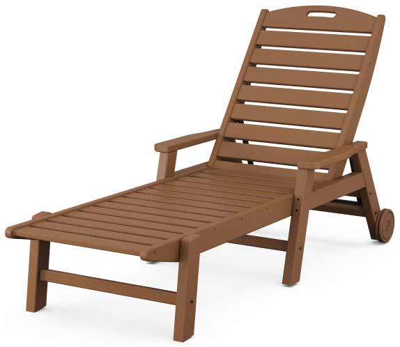 POLYWOOD® Nautical Chaise with Arms & Wheels - NCW2280 - Image 5