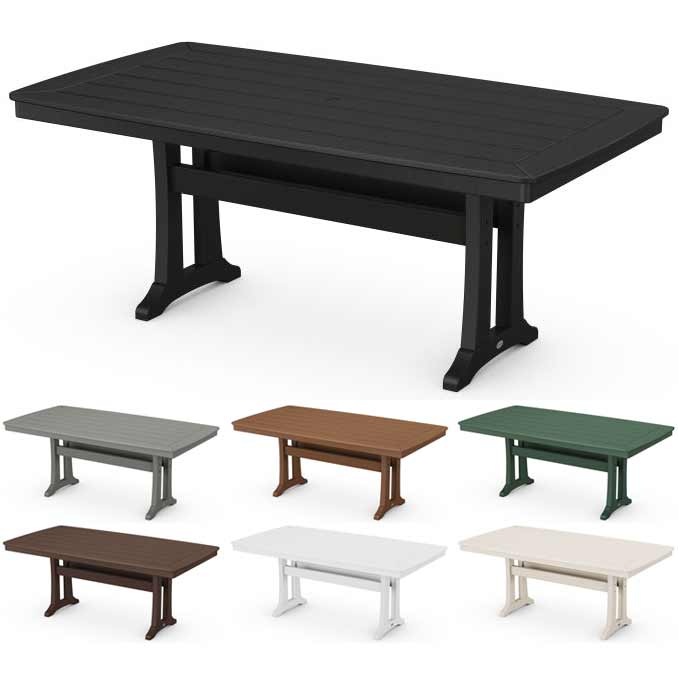POLYWOOD® Nautical Trestle 38" x 73" Dining Table - PL83-T2L1 - Image 2