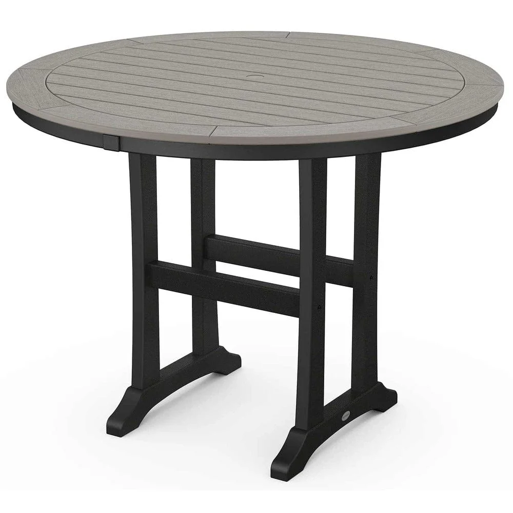 POLYWOOD® Nautical Trestle 48" Round Counter Table - Select Accents - RRT448-L1 - Image 4