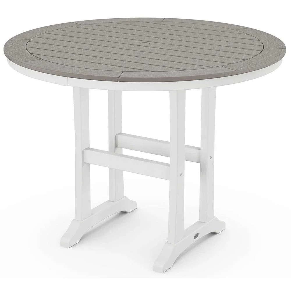 POLYWOOD® Nautical Trestle 48" Round Counter Table - Select Accents - RRT448-L1 - Image 7