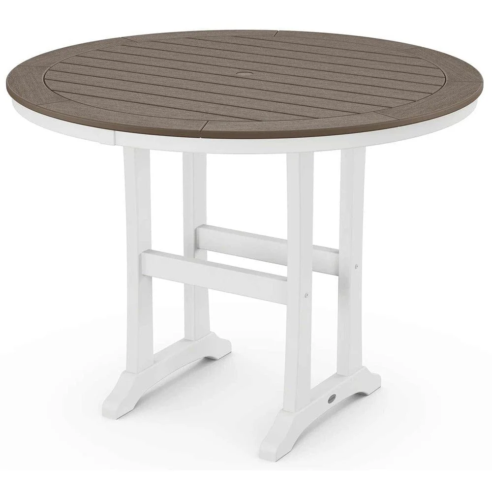 POLYWOOD® Nautical Trestle 48" Round Counter Table - Select Accents - RRT448-L1 - Image 8