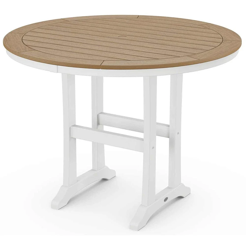 POLYWOOD® Nautical Trestle 48" Round Counter Table - Select Accents - RRT448-L1 - Image 9