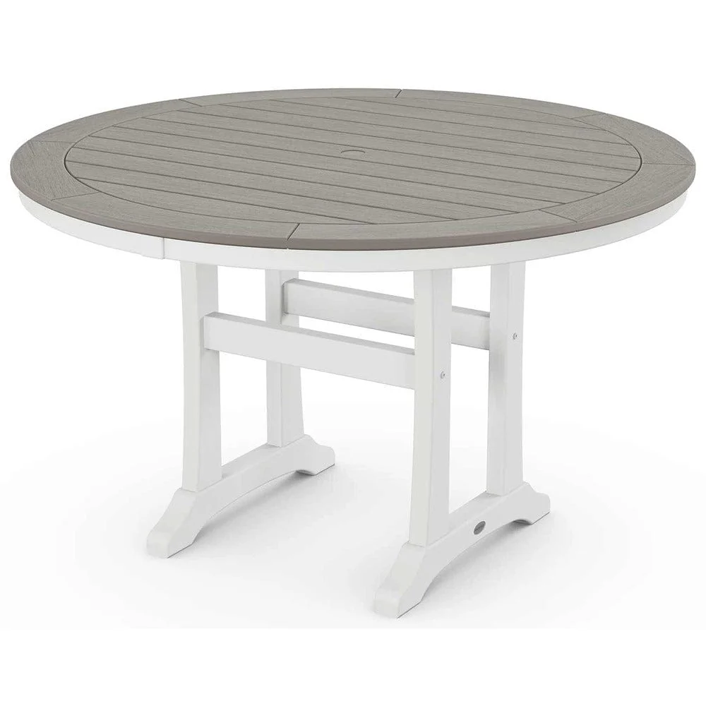 POLYWOOD® Nautical Trestle 48" Round Dining Table - Select Accents - RT448-L1 - Image 8