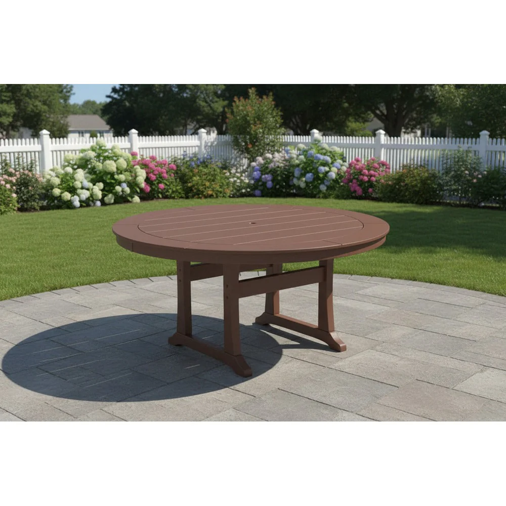 POLYWOOD® Nautical Trestle 60" Round Outdoor Dining Table - RT460-L1