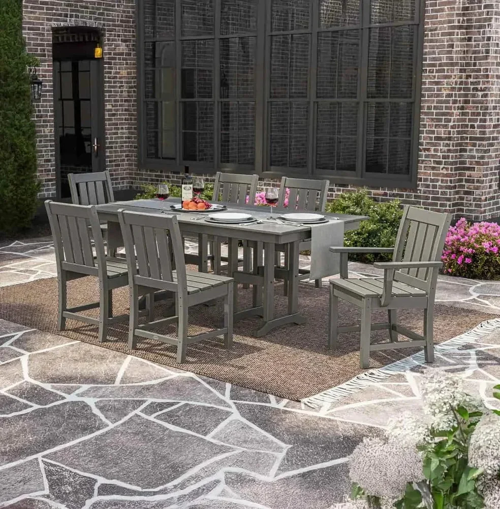POLYWOOD® Oxford 7-Piece Farmhouse Dining Set - PWS2067-1