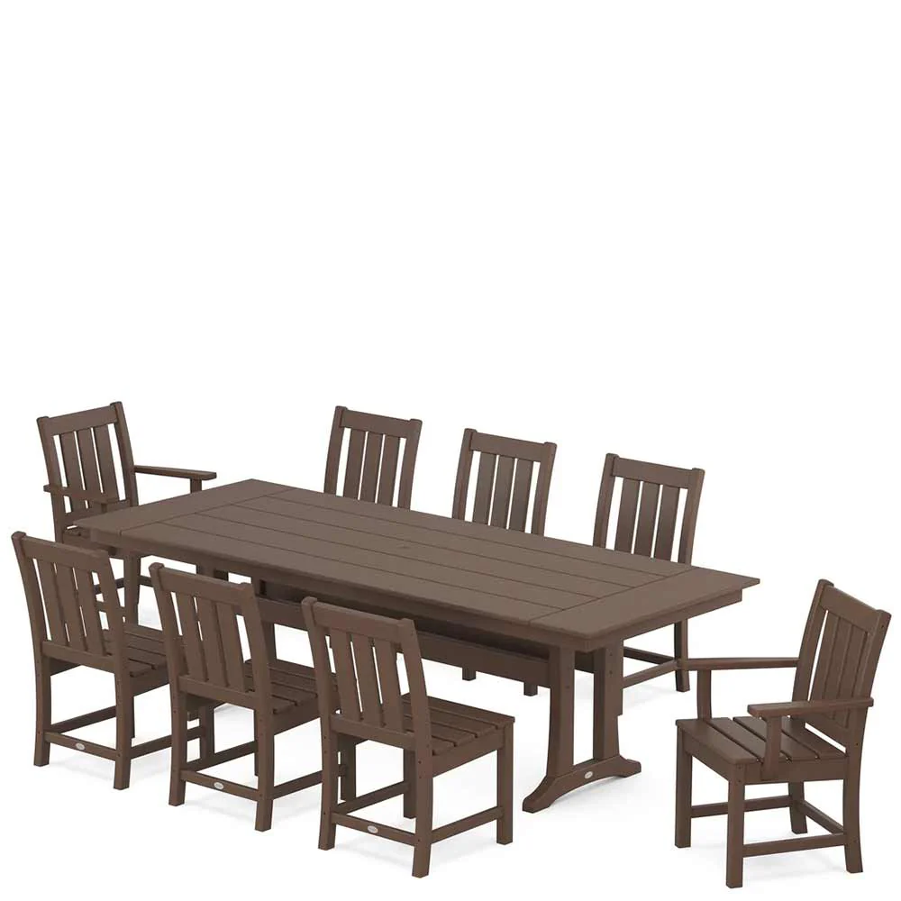 POLYWOOD® Oxford 9-Piece Farmhouse Dining Set with Trestle Legs - PWS2065-1 - Image 5