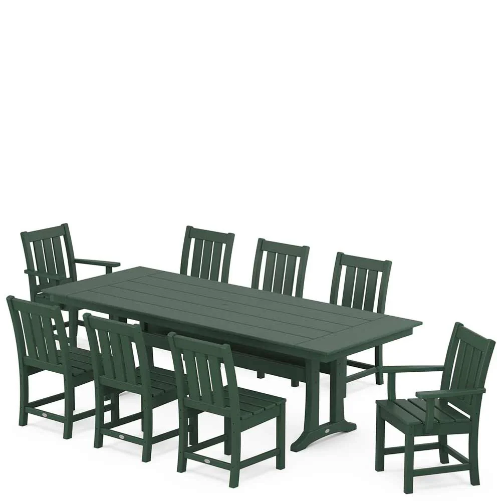 POLYWOOD® Oxford 9-Piece Farmhouse Dining Set with Trestle Legs - PWS2065-1 - Image 6