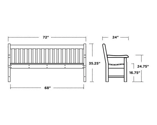 POLYWOOD® Rockford 72" Bench - RKB72 - Image 3