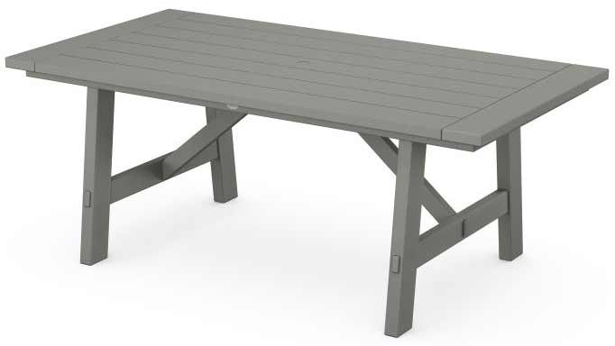 POLYWOOD® Rustic Farmhouse 39" x 75" Dining Table - PL83-T3L2 - Image 3