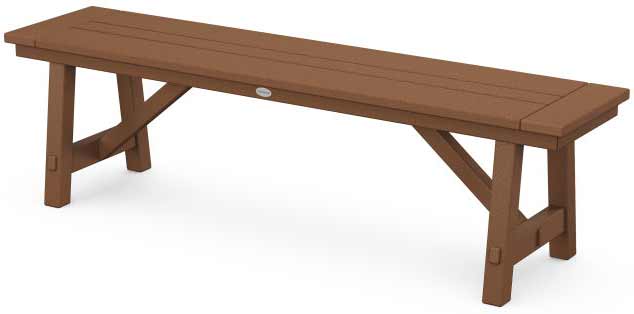 POLYWOOD® Rustic Farmhouse 60" Backless Bench - PL36-T3L2 - Image 4