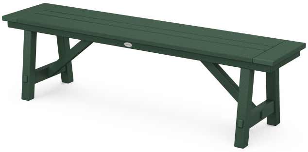 POLYWOOD® Rustic Farmhouse 60" Backless Bench - PL36-T3L2 - Image 5