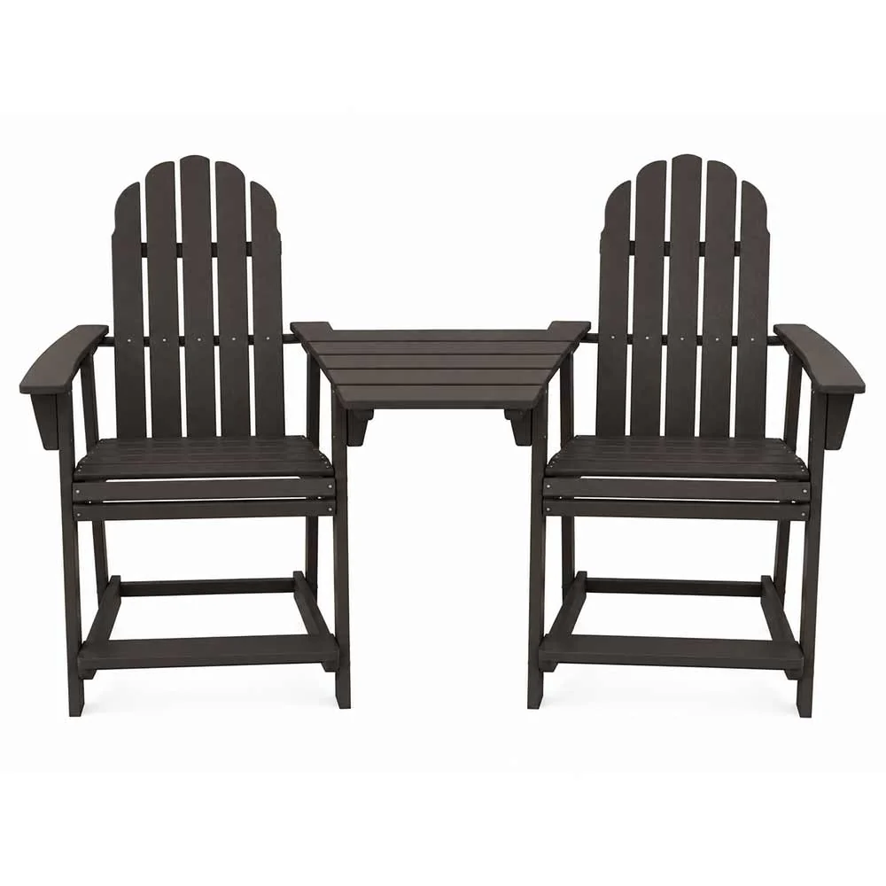 POLYWOOD® Vineyard 2 Curveback Adirondack Counter Chairs & Angled Adirondack Dining Connecting Table - Image 16