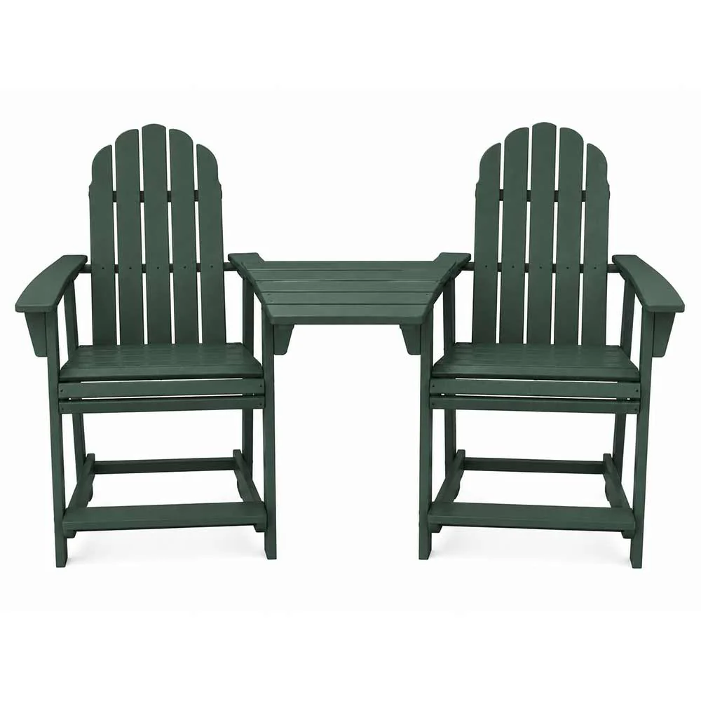 POLYWOOD® Vineyard 2 Curveback Adirondack Counter Chairs & Angled Adirondack Dining Connecting Table - Image 6