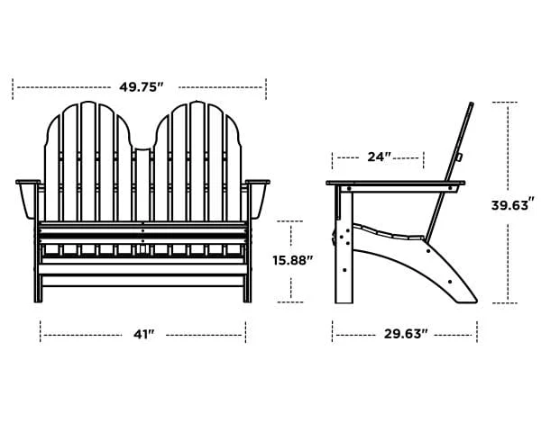 POLYWOOD® Vineyard 48" Adirondack Bench - ADBN600 - Image 4