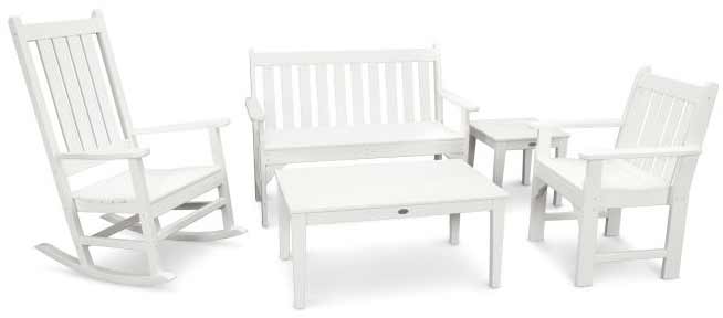 POLYWOOD® Vineyard 5-Piece Bench & Rocking Chair Set - PWS357-1 - Image 7