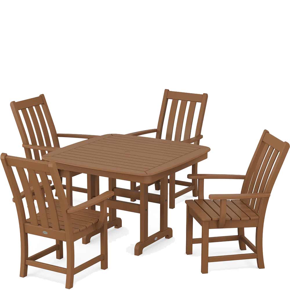 POLYWOOD® Vineyard 5-Piece Dining Set with Trestle Legs - PWS938-1 - Image 4