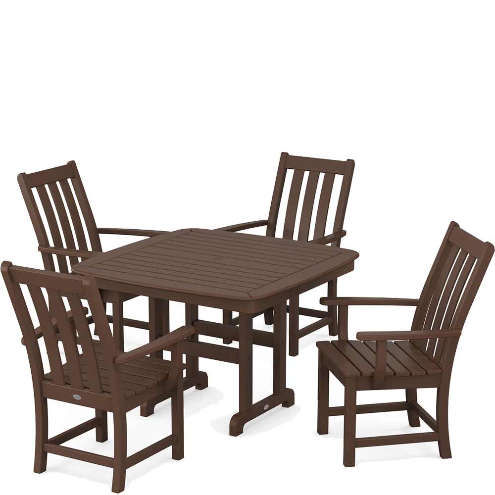 POLYWOOD® Vineyard 5-Piece Dining Set with Trestle Legs - PWS938-1 - Image 5