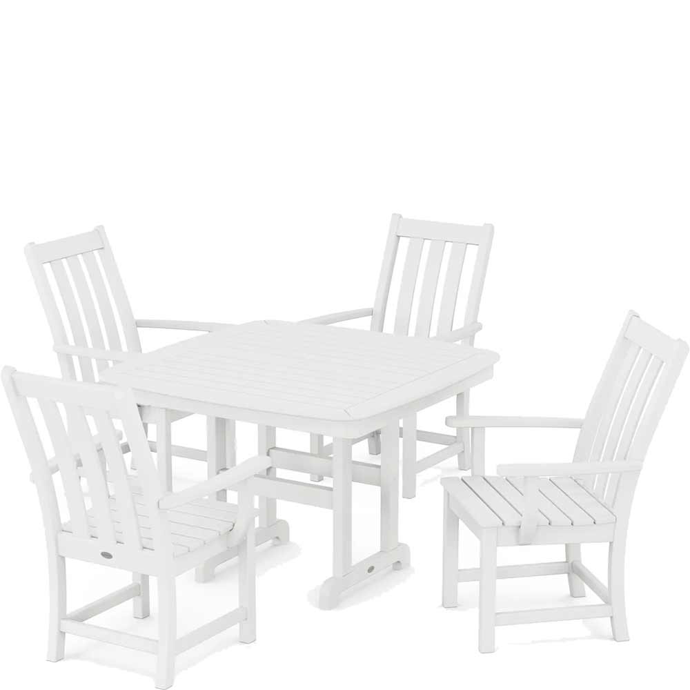 POLYWOOD® Vineyard 5-Piece Dining Set with Trestle Legs - PWS938-1 - Image 7