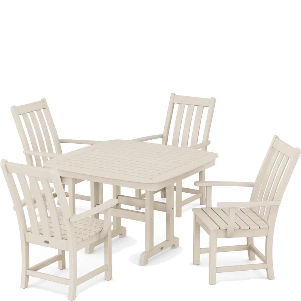 POLYWOOD® Vineyard 5-Piece Dining Set with Trestle Legs - PWS938-1 - Image 8