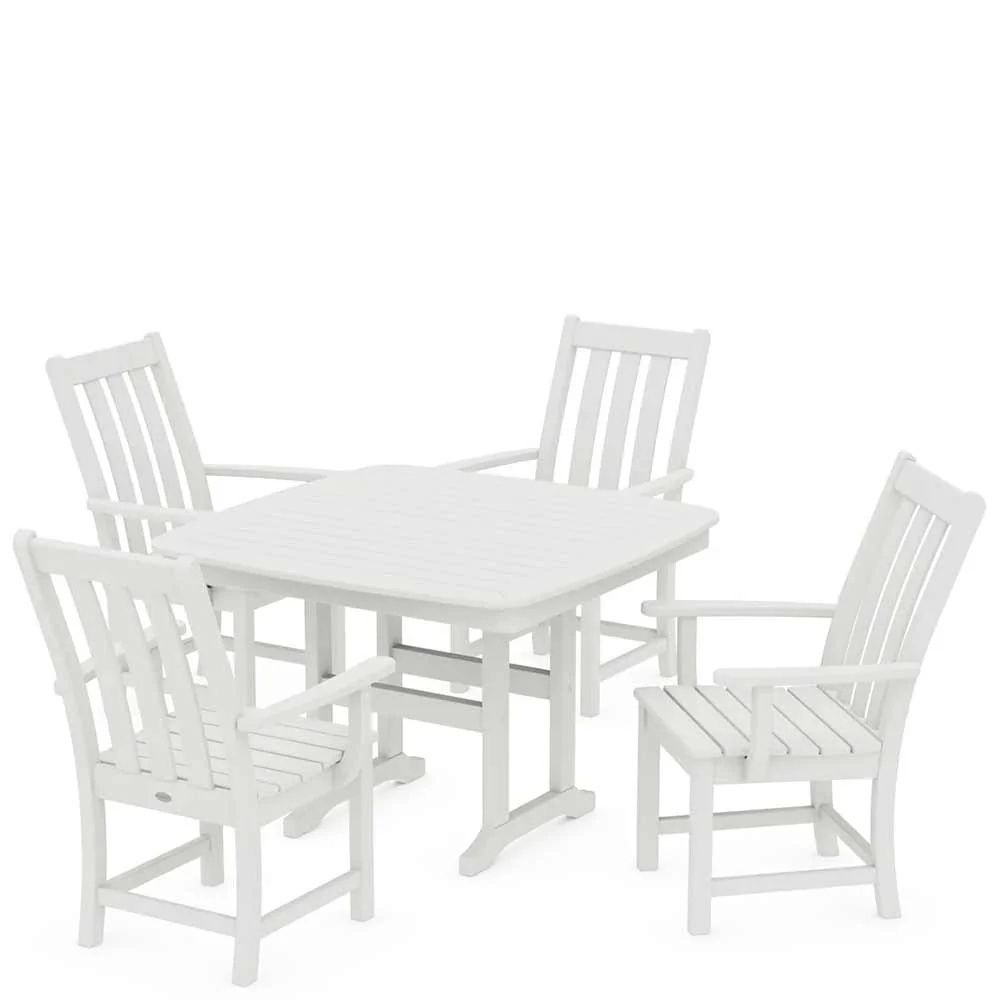 POLYWOOD® Vineyard 5-Piece Dining Set with Trestle Legs - PWS938-1 - Image 9