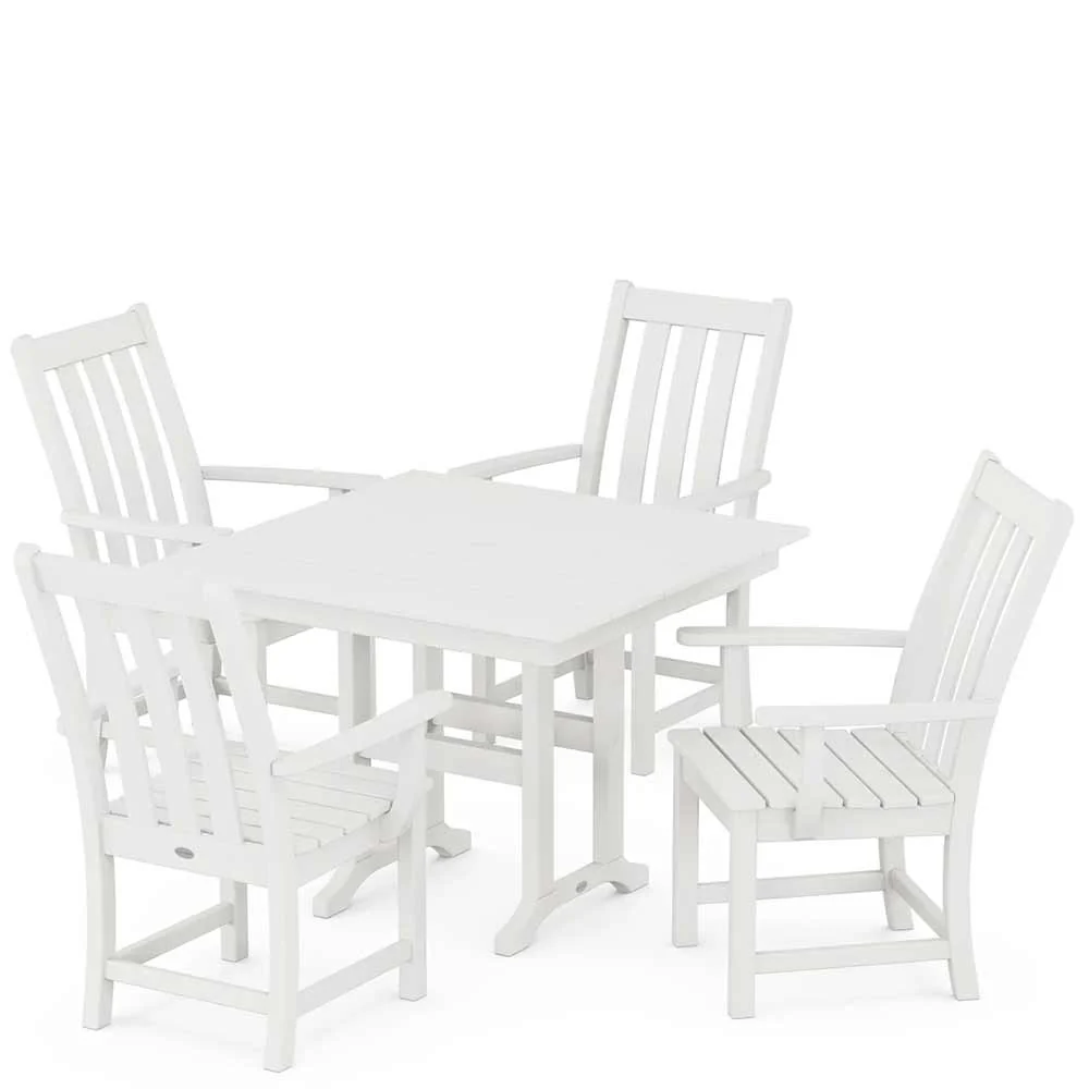 POLYWOOD® Vineyard 5-Piece Farmhouse Dining Set - PWS1166-1 - Image 11