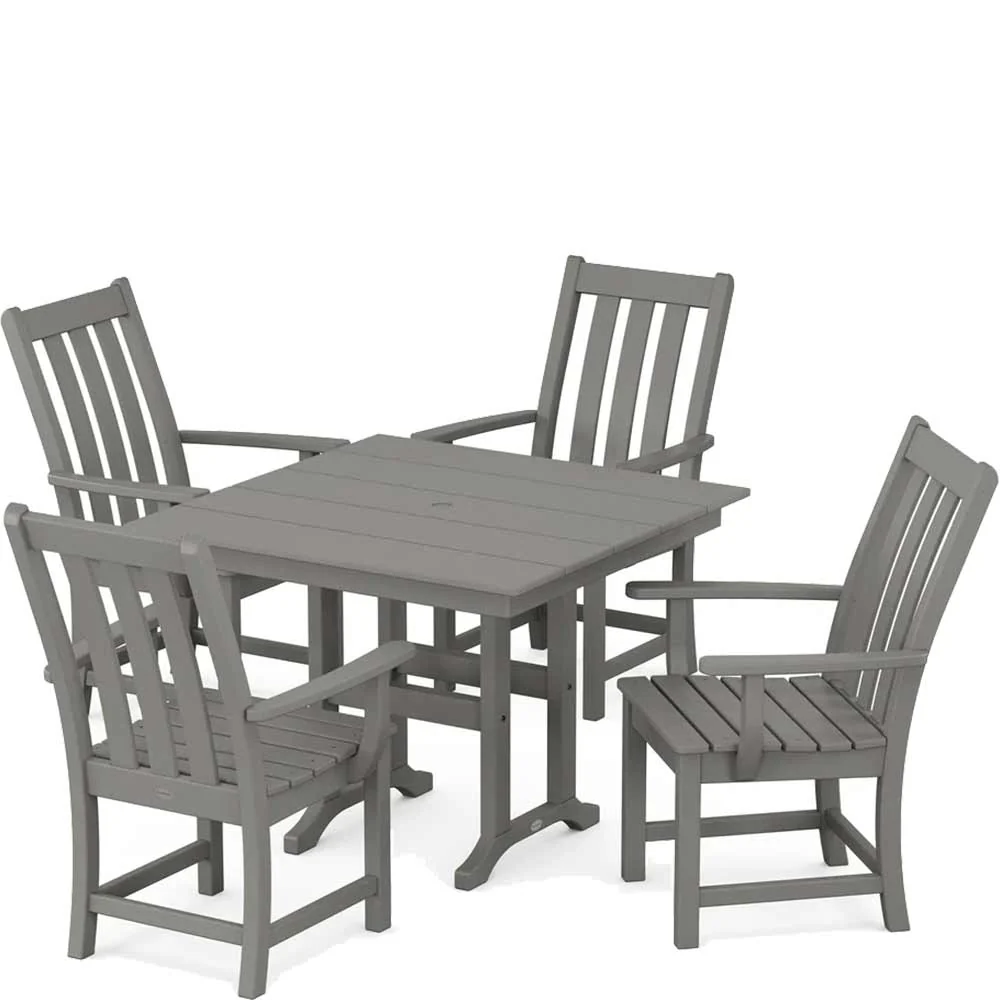 POLYWOOD® Vineyard 5-Piece Farmhouse Dining Set - PWS1166-1 - Image 2